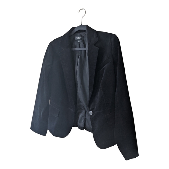 Talbots Black Velvet Blazer Holiday/Party Blazer Women's 10 Black - Picture 4 of 11